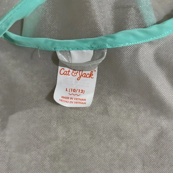 Cat & Jack Iridescent Raincoat with Mint Trim - Picture 3 of 3